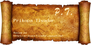 Prikopa Tivadar névjegykártya